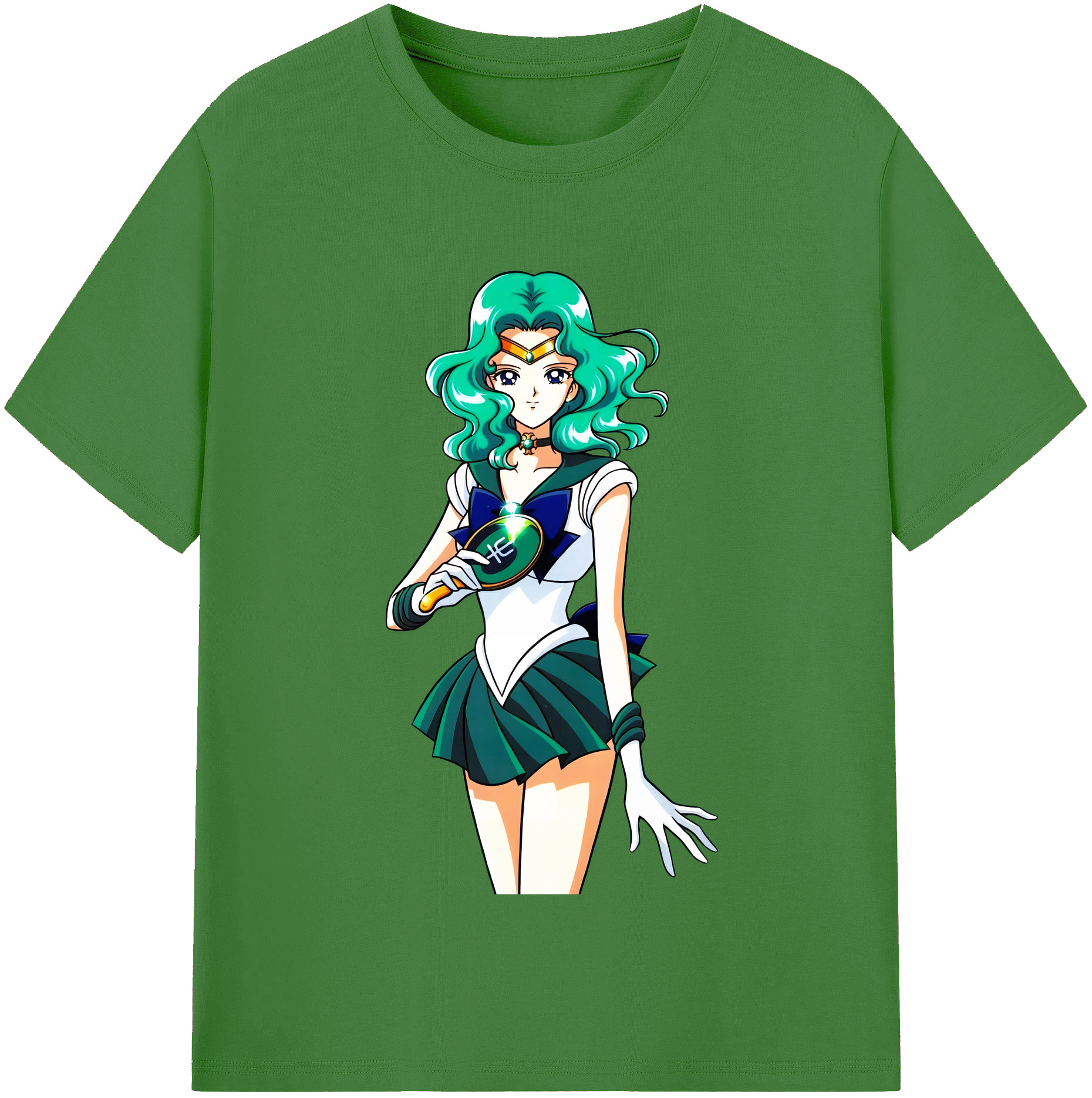 （画像用） 美少女戦士セーラームーン 海王 みちる（かいおう みちる） Sailor Moon Kaiou Michiru レディースカジュアルプリントTシャツ（綿100％）